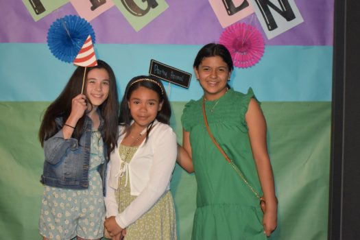 Students enjoy the photo Booth at the Spring Fling