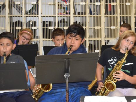 PVMS clubs are in full swing. Here are a few musicians participating in our 5/6 Jazz Band club.