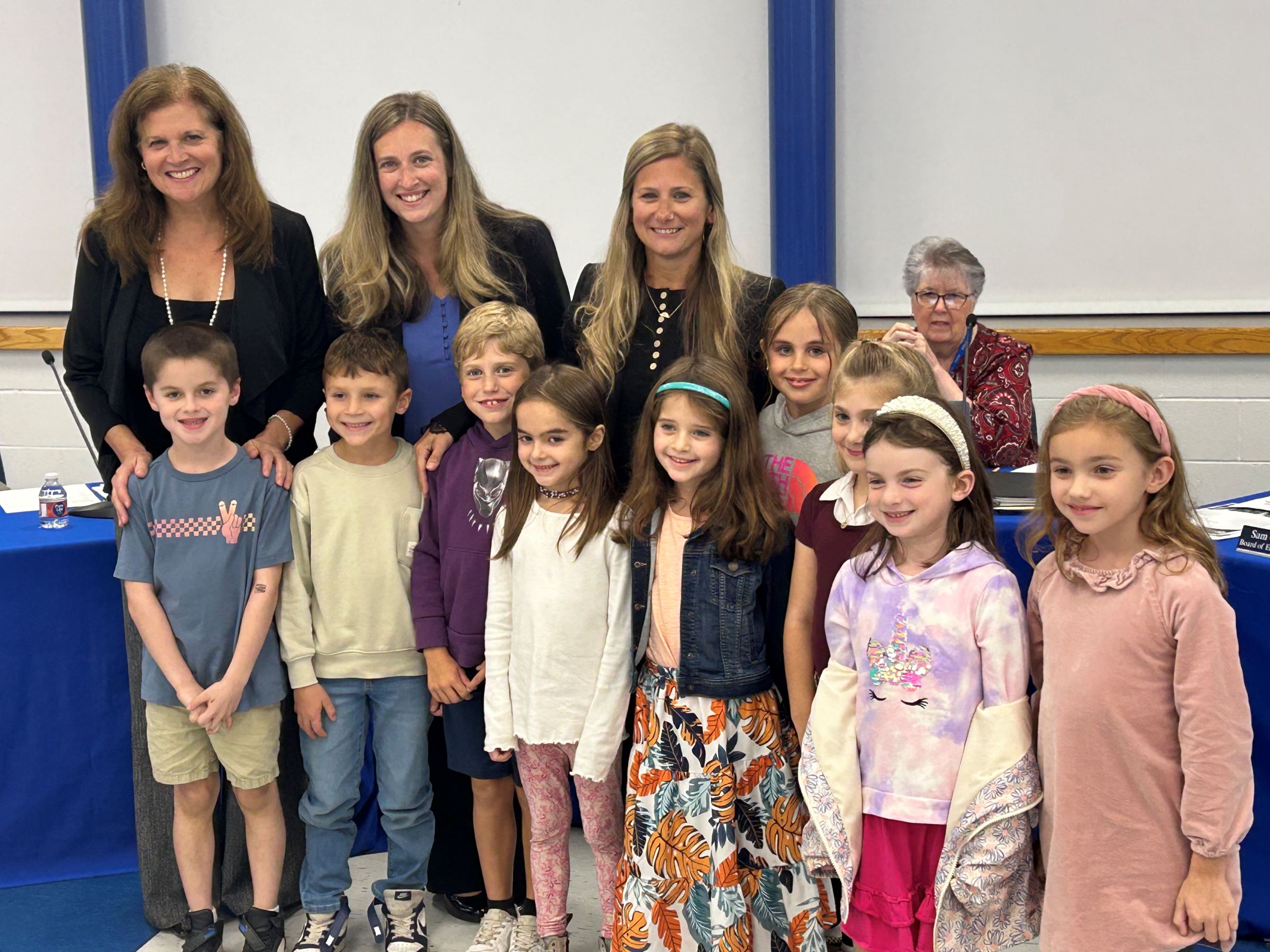 A Special Group of 1st Grade Presenters at our BOE meeting. Thank you to Mrs. McCarty and friends for this wonderful Heggerty presentation!