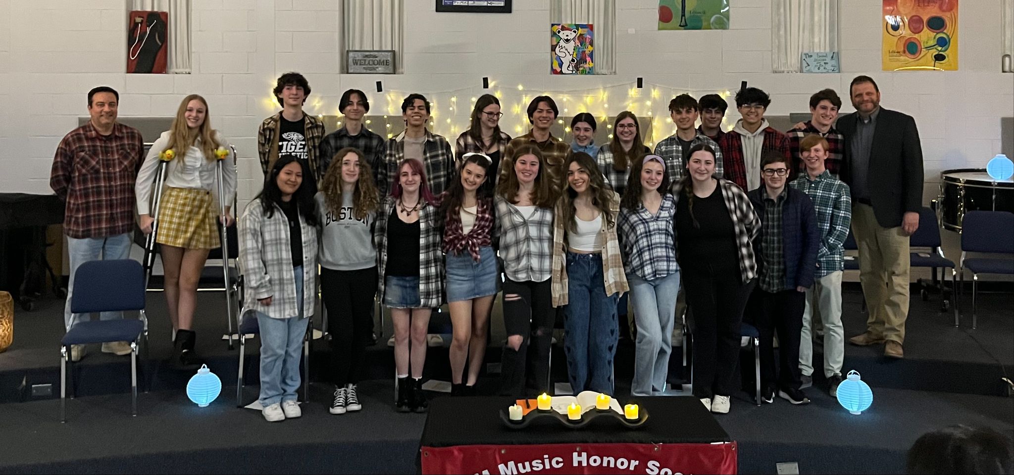 Congratulations to the newest members of Tri M! We were privileged to hear student performances and keynote speaker Harold Rosenbaum, who is a well-accomplished, renowned composer, musician, singer, and conductor.