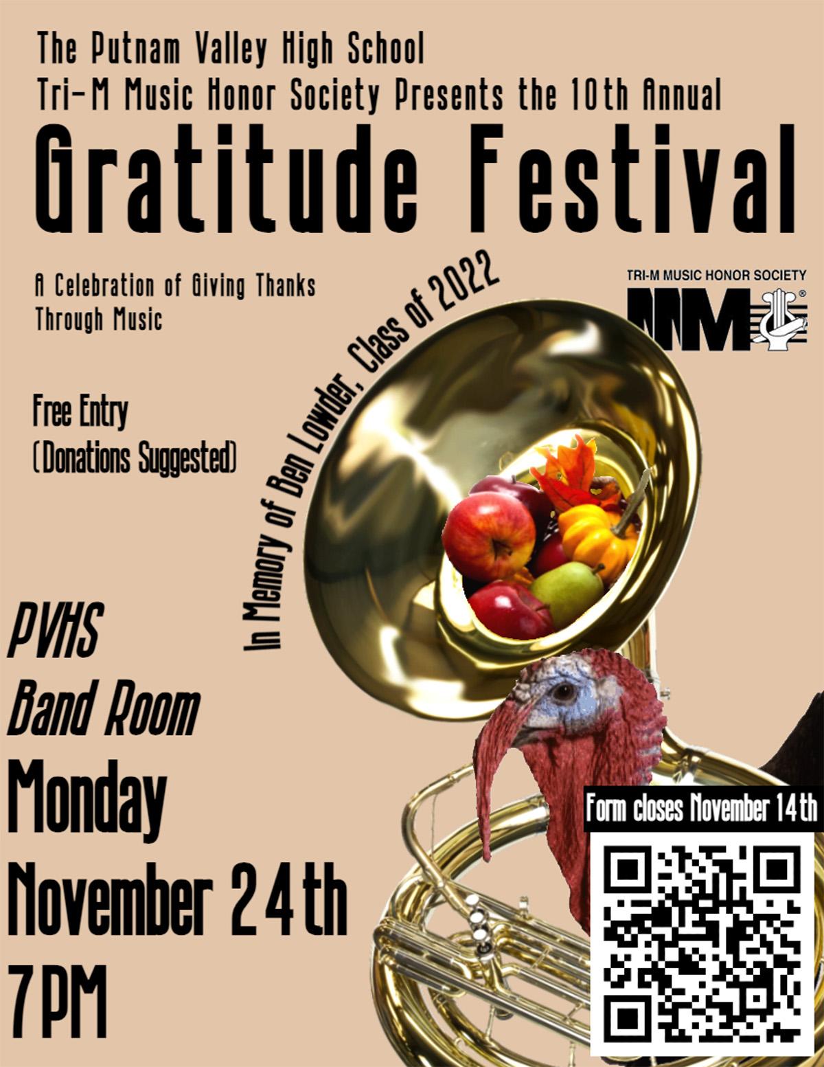Tri-M Music Honor Society Presents the 10th Annual Gratitude Festival