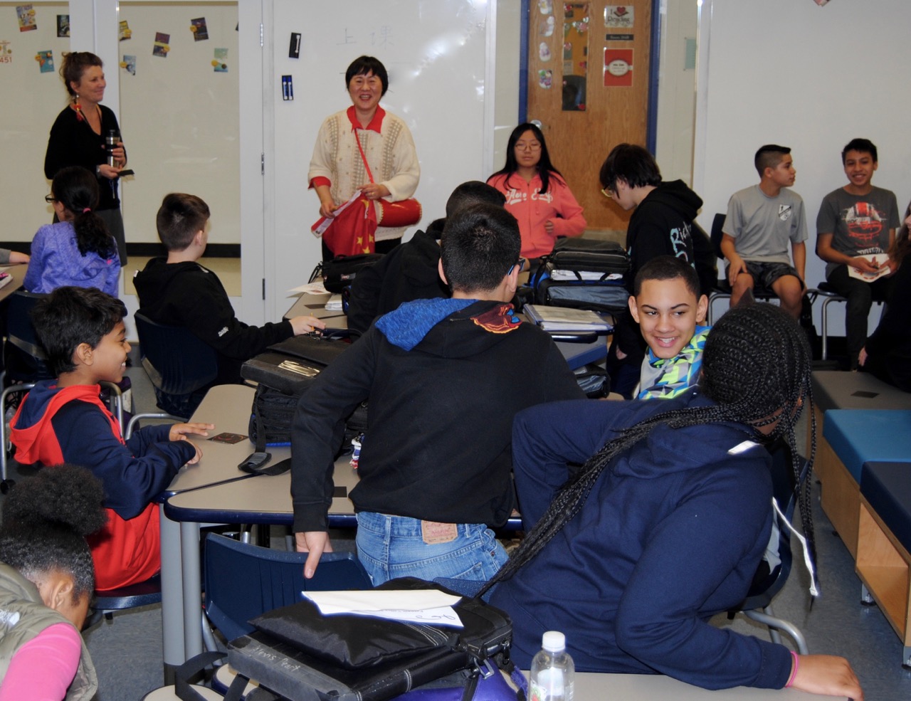 PVMS Mandarin Chinese Distance Learning teacher, Ping Moroney, makes a visit to PVMS to hold class in person and celebrate Chinese New Year. Click photo for more info